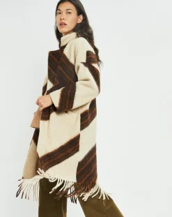 Lauren Vidal Manteaux|Manteau en Laine mélangée Nil café/beige