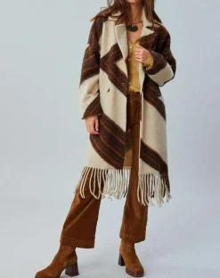 Lauren Vidal Manteaux|Manteau en Laine mélangée Nil café/beige