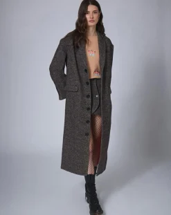 Manoush Manteaux|Manteau en Laine mélangée Raymonde chocolat