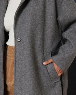 Garance Paris Manteaux|Manteau en Laine mélangée Tracy granit