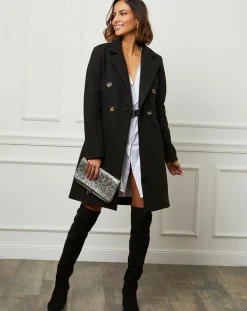 L'Armoire de Suzette Manteaux|Manteau en Laine mélangée Zoe noir