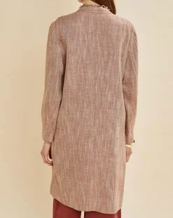 Chloé Stora Manteaux|Manteau en Lin mélangé Martini terre/écru