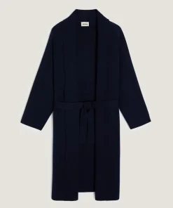 Rodier Manteaux|Manteau Élise long bleu nuit