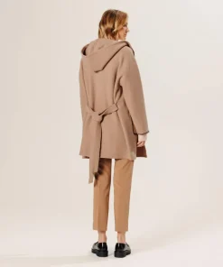 Rodier Manteaux|Manteau Lucrezia 100% laine à capuche beige ficelle