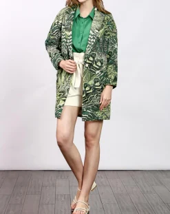 See u Soon Manteaux|Manteau Victoria à motifs vert