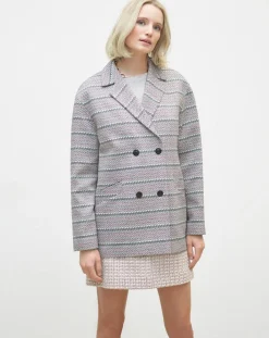 Caroll Manteaux|Manteau Ville Louison bleu marine