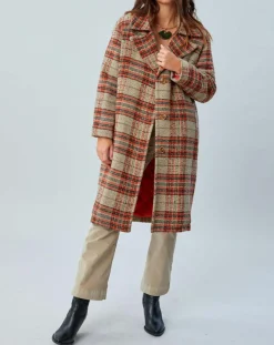 Lauren Vidal Manteaux|Manteau West à carreaux épice