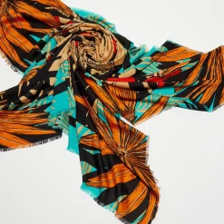 Wild Echarpes, Foulards|Mini Foulard Palm Lady turquoise - 54x54 cm