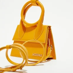 Jacquemus Sacs|Mini sac à main en Cuir Le Chiquito Noeud orange - 18x13.5 cm