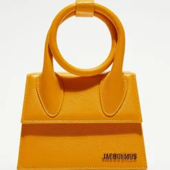 Jacquemus Sacs|Mini sac à main en Cuir Le Chiquito Noeud orange - 18x13.5 cm