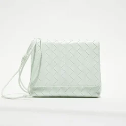 Bottega Veneta Sacs|Mini sac bandoulière en Cuir nappa Intrecciato l'or des glaciers - 19x15x6 cm