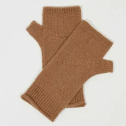Cashmere Tribu Gants, Moufles|Mitaines 100% Cachemire poignets en côtes Mindy mocha