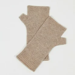 Cashmere Tribu Gants, Moufles|Mitaines 100% Cachemire poignets en côtes Mindy chestnut