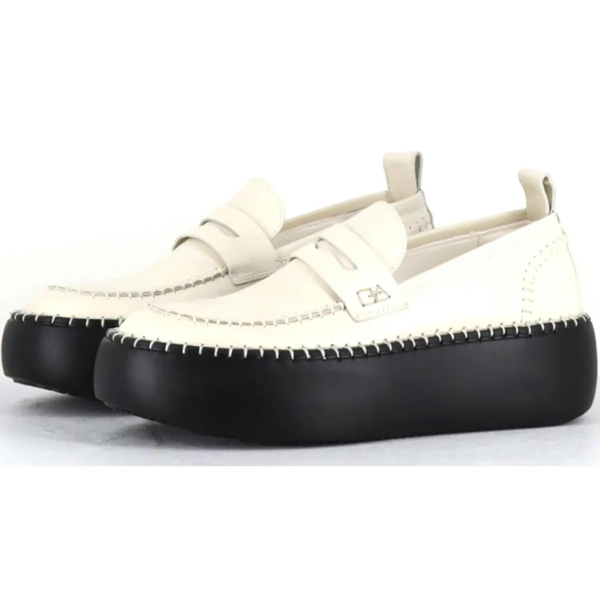 Oa Non Fashion Mocassins|Mocassins en Cuir blancs - Talon 5 cm