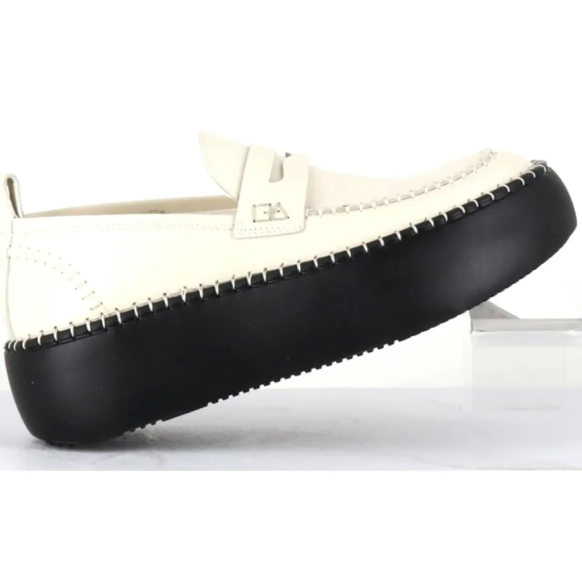 Oa Non Fashion Mocassins|Mocassins en Cuir blancs - Talon 5 cm
