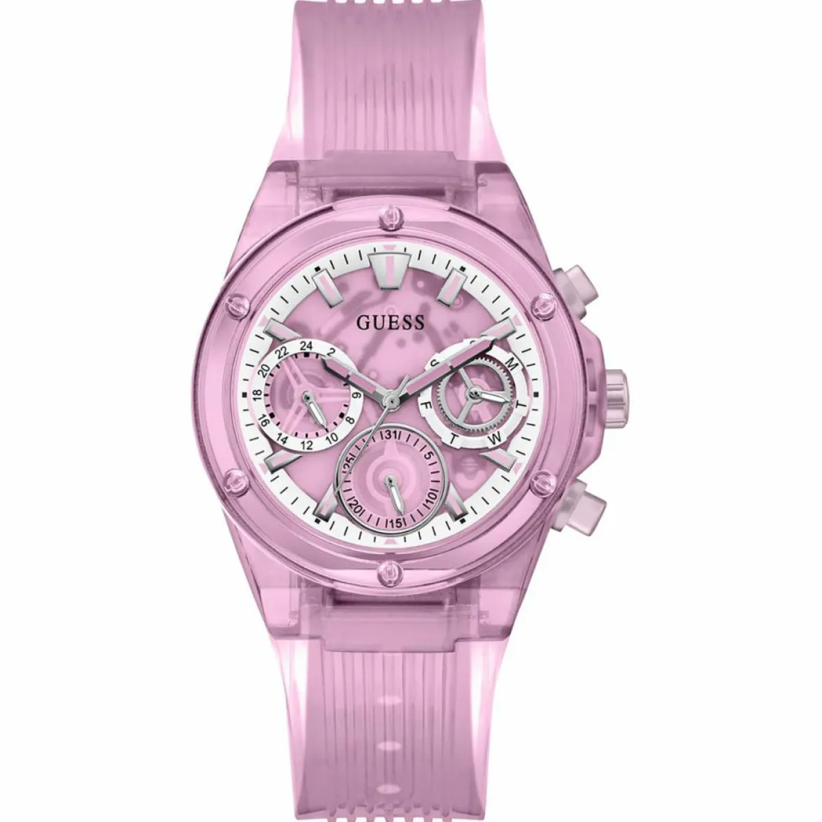 Guess Montres|Montre Femme Athena en Silicone rose