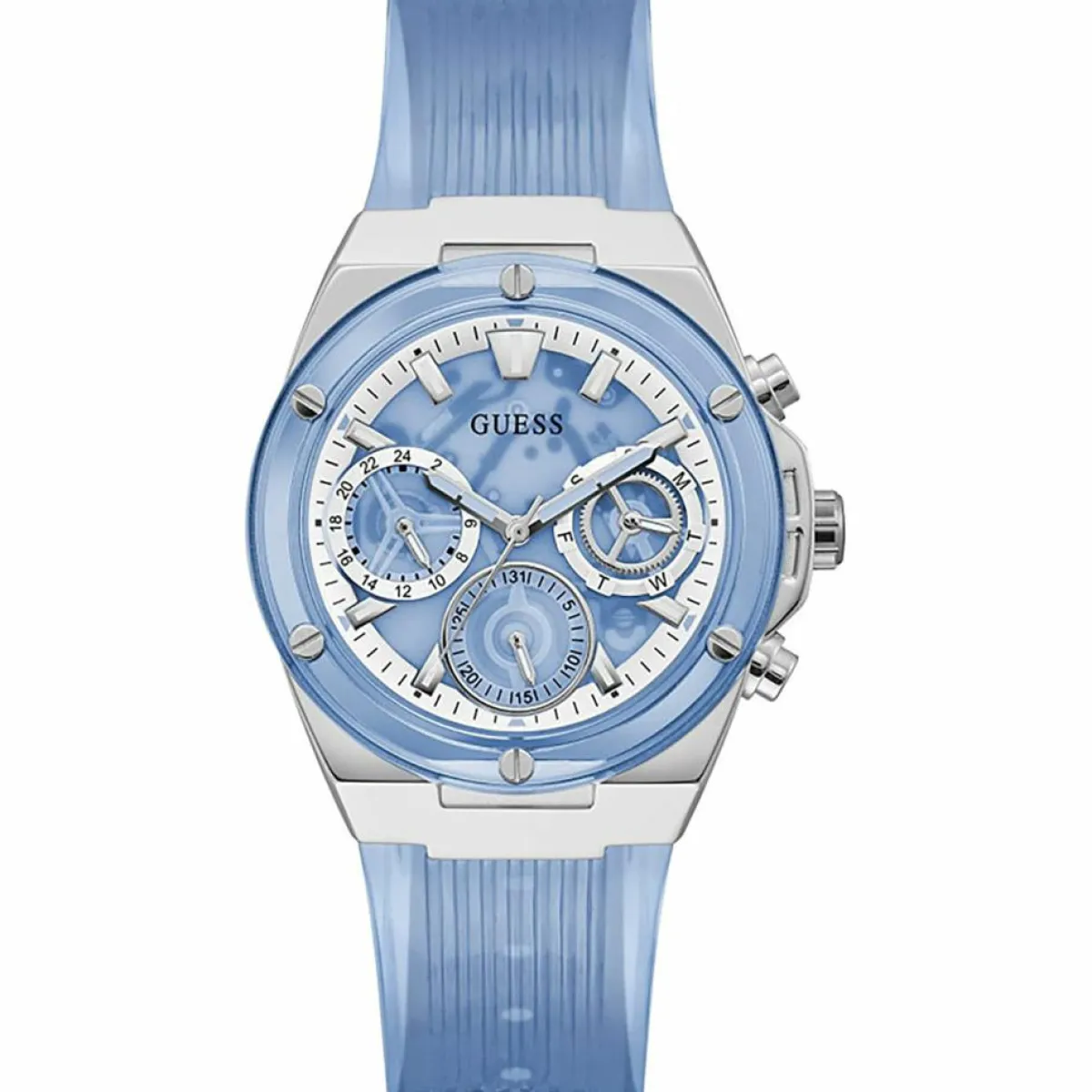 Guess Montres|Montre Femme Athena en Silicone bleue