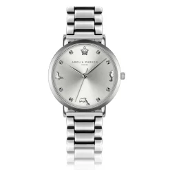 Amelia Parker Montres|Montre Femme Charm en Acier argentée