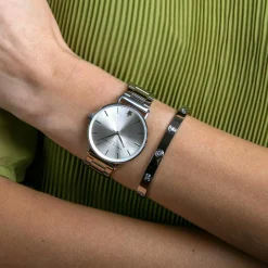 Amelia Parker Montres|Montre Femme en Acier Capsule Grey argentée