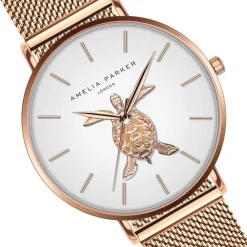 Amelia Parker Montres|Montre Femme en Acier Rose Turtle rose doré