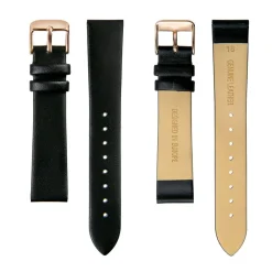 Amelia Parker Montres|Montre Femme Gold Plaza en Cuir noire