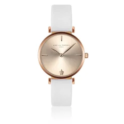 Amelia Parker Montres|Montre Femme Gold Shore en Cuir blanche