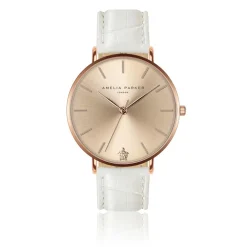 Amelia Parker Montres|Montre Femme Gold Sky en Cuir blanche
