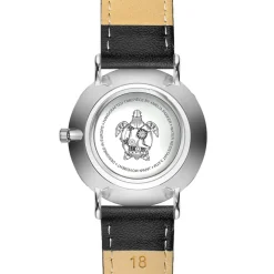 Amelia Parker Montres|Montre Femme Grand Blanc en Cuir noire