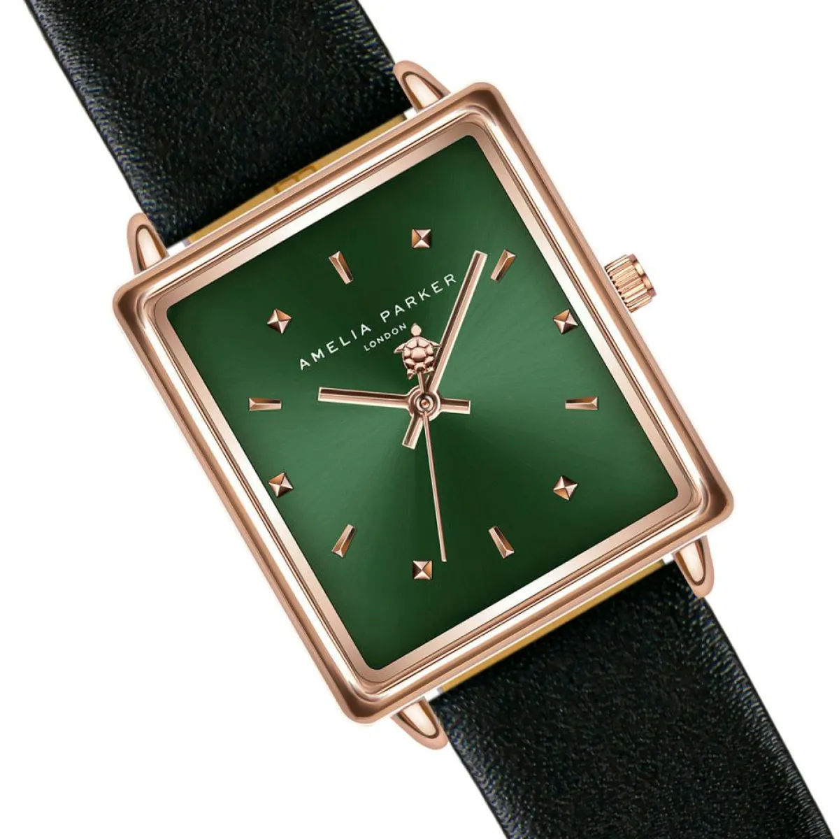 Amelia Parker Montres|Montre Femme Joyful Journey en Cuir noire