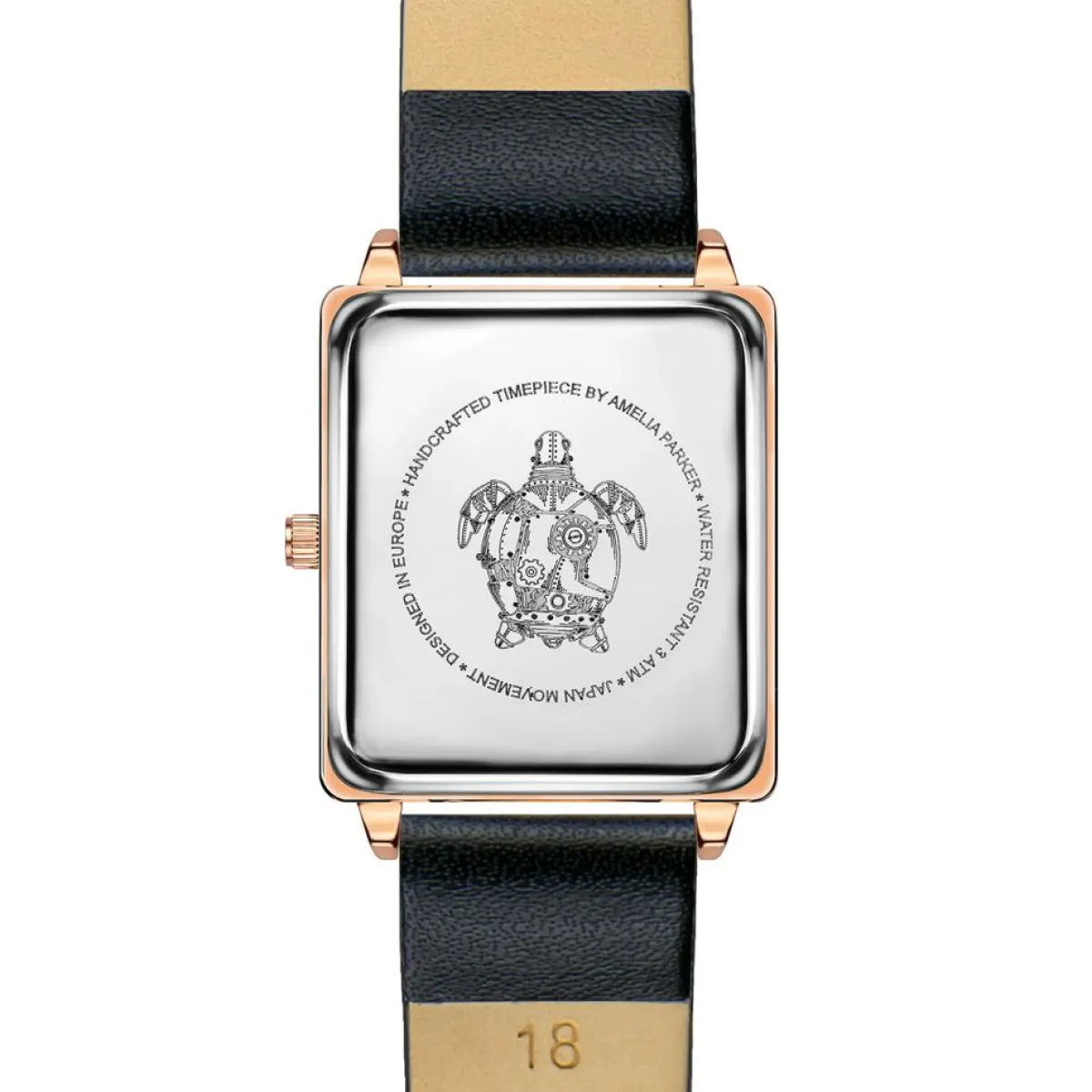 Amelia Parker Montres|Montre Femme Joyful Journey en Cuir noire