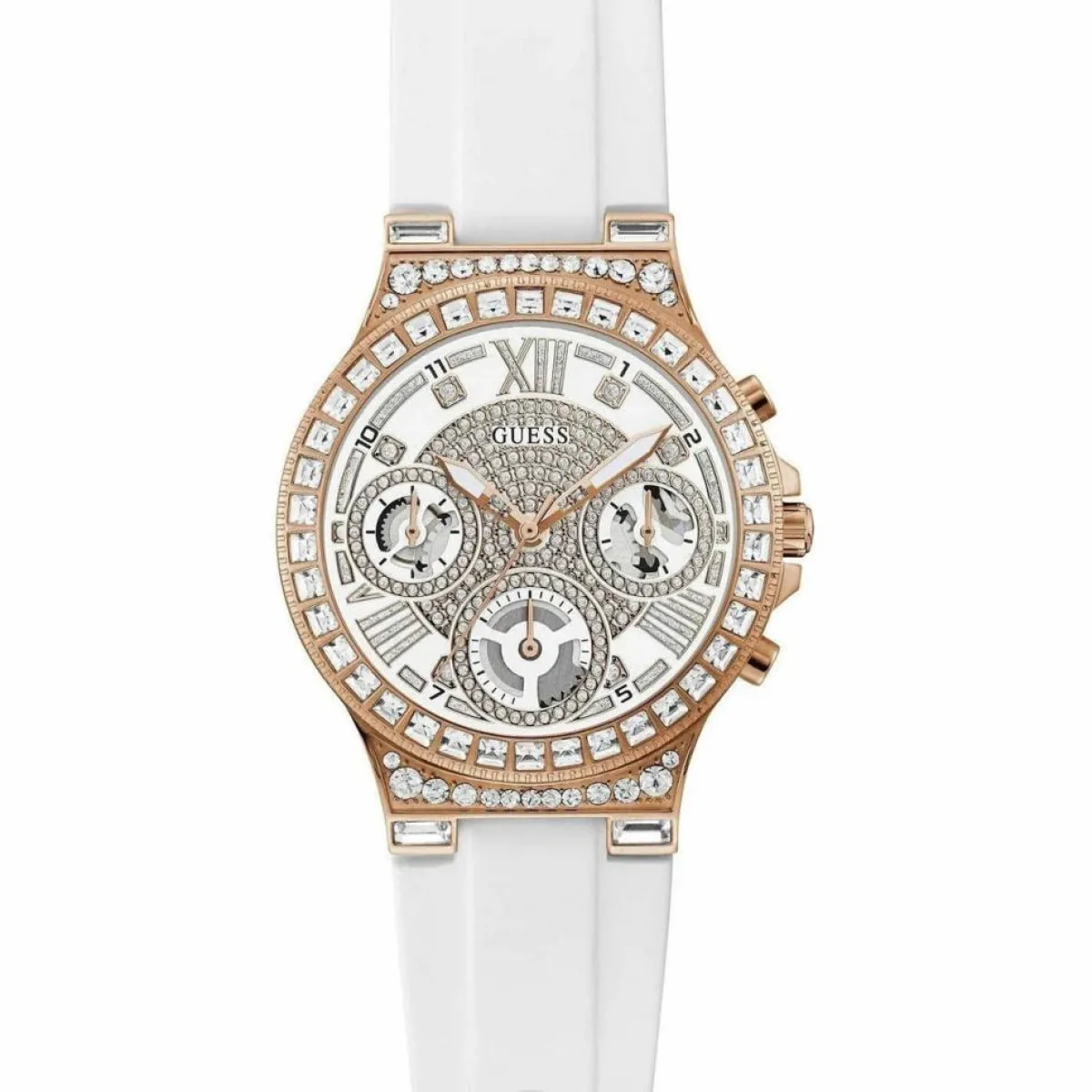 Guess Montres|Montre Femme Moonlight en Silicone blanche