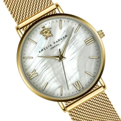 Amelia Parker Montres|Montre Femme Pearl of the Sea en Acier dorée