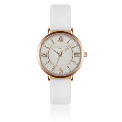 Amelia Parker Montres|Montre Femme Petite Classique en Cuir blanche