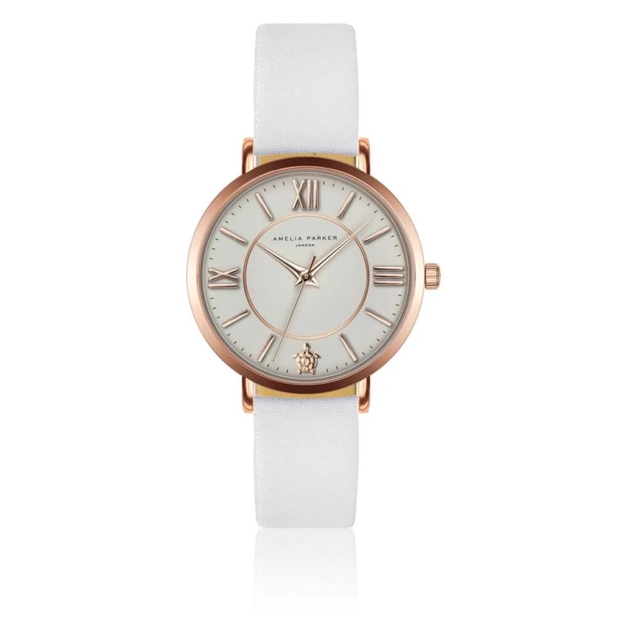Amelia Parker Montres|Montre Femme Petite Classique en Cuir blanche