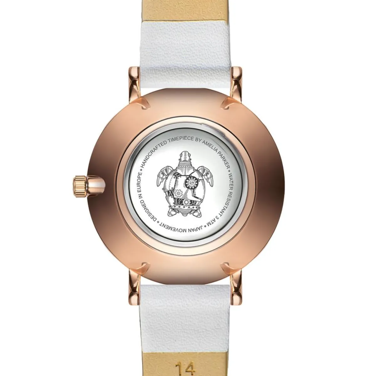 Amelia Parker Montres|Montre Femme Petite Classique en Cuir blanche