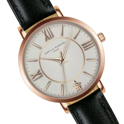 Amelia Parker Montres|Montre Femme Petite Classique en Cuir noire