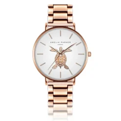 Amelia Parker Montres|Montre Femme Rose Turtle en Acier rose doré