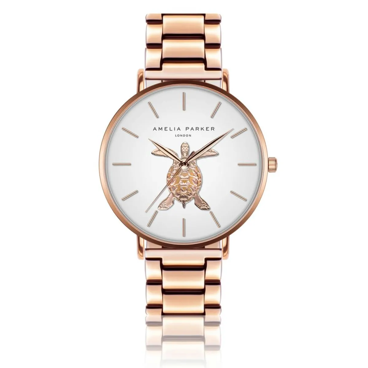 Amelia Parker Montres|Montre Femme Rose Turtle en Acier rose doré