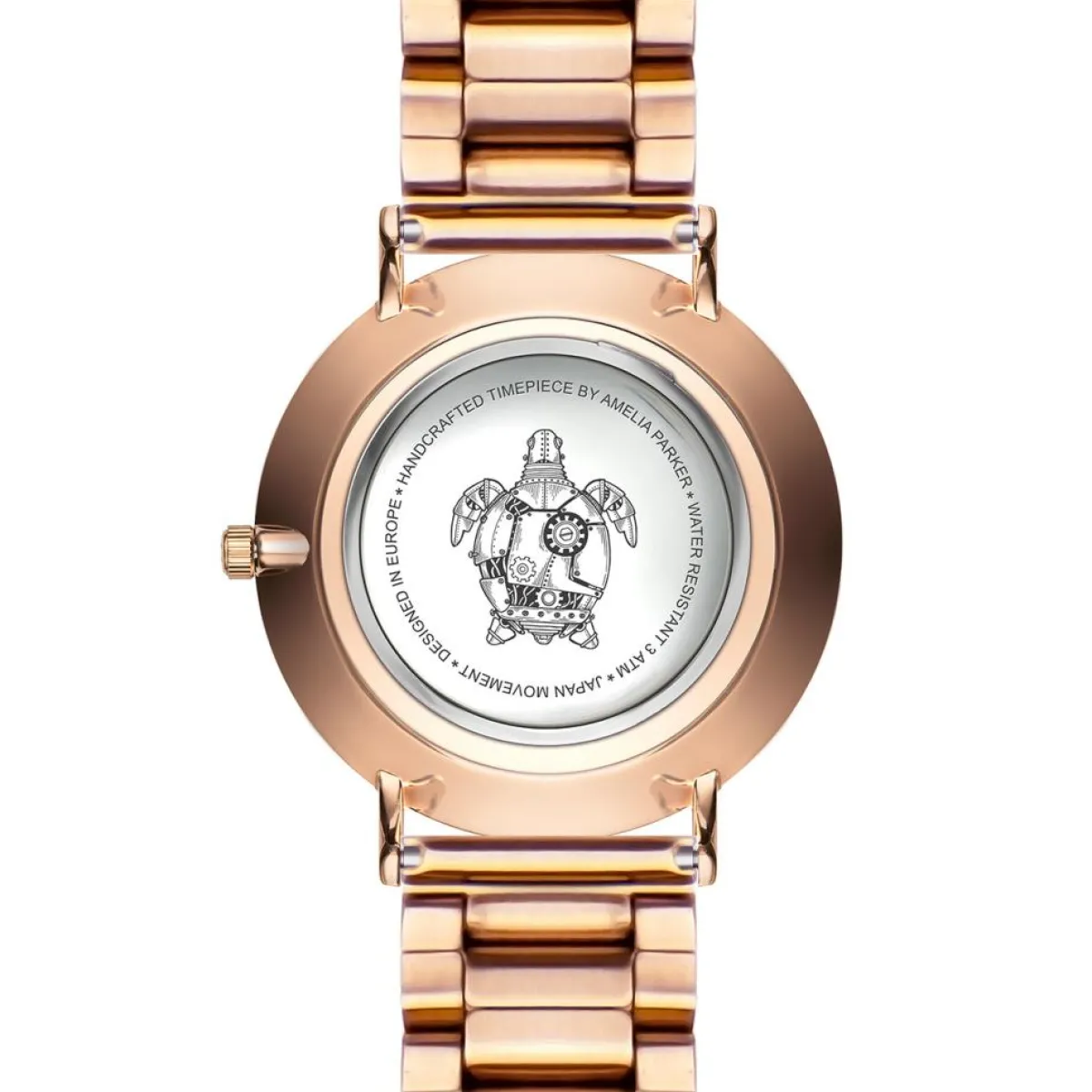 Amelia Parker Montres|Montre Femme Rose Turtle en Acier rose doré
