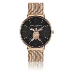 Amelia Parker Montres|Montre Femme Sea Turtle en Acier rose doré