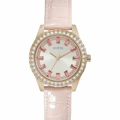 Guess Montres|Montre Femme Sparkling en Cuir rose