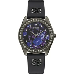 Guess Montres|Montre Femme Violet en Cuir noire