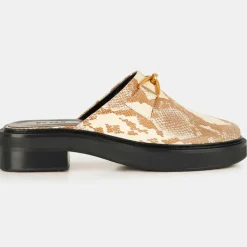 By Far Sandales À Talons|Mules en Cuir Sabot beige