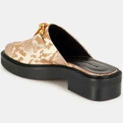 By Far Sandales À Talons|Mules en Cuir Sabot beige