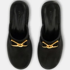 By Far Sandales À Talons|Mules en Cuir sabot noires