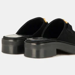 By Far Sandales À Talons|Mules en Cuir sabot noires