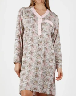 Admas Lingerie, Nuit|Nuisette Fait Avec Amour imprimée rose/gris