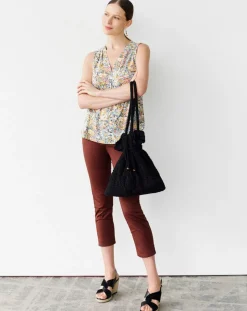 Caroll Pantalons|Pantacourt Mason B chocolat