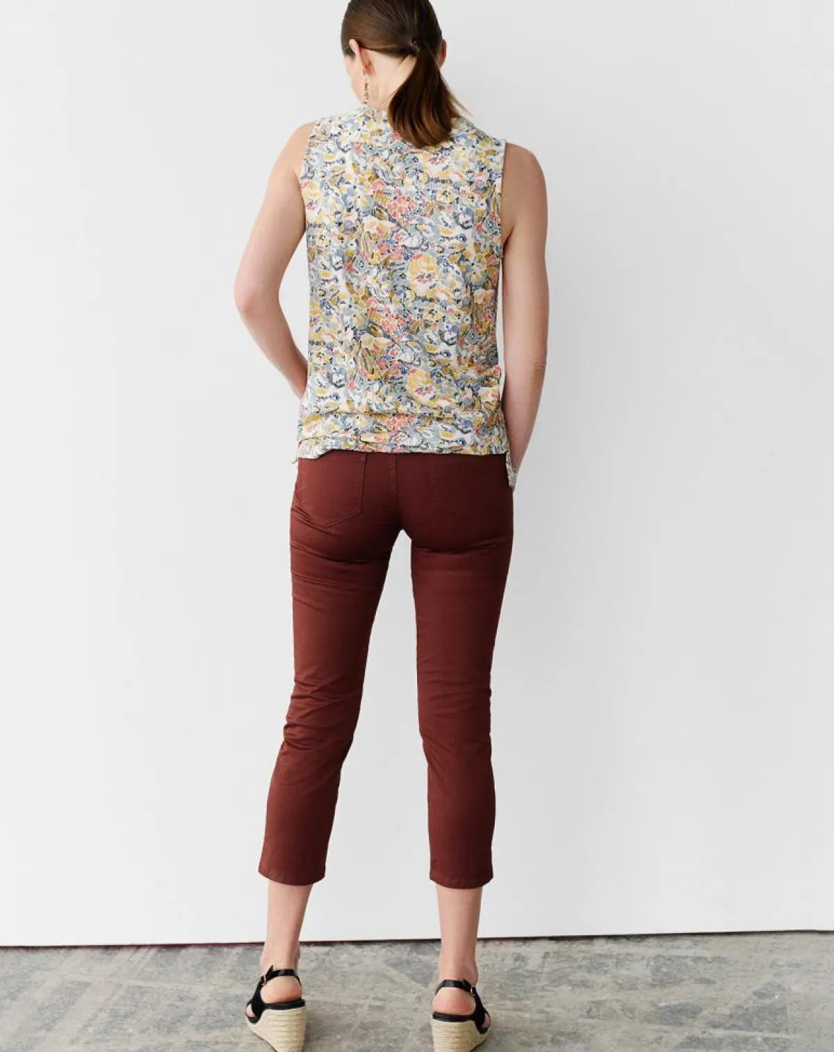 Caroll Pantalons|Pantacourt Mason B chocolat