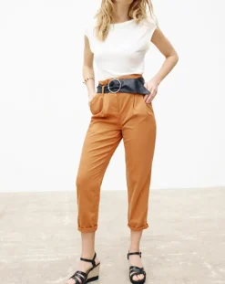 Caroll Pantalons|Pantalon 7/8 fuselé June tabac